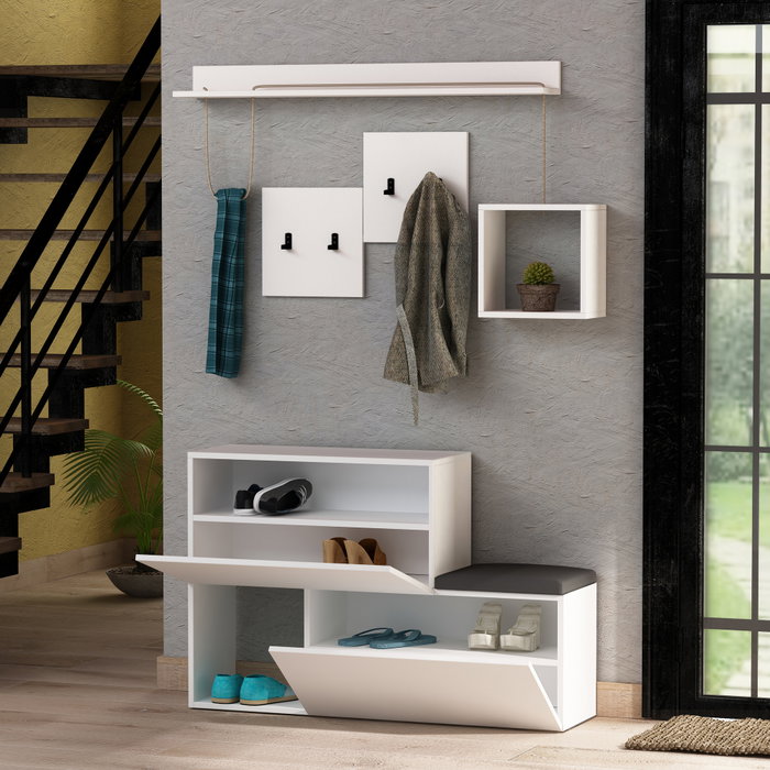 Hanah Home Perchero Holdon Blanco